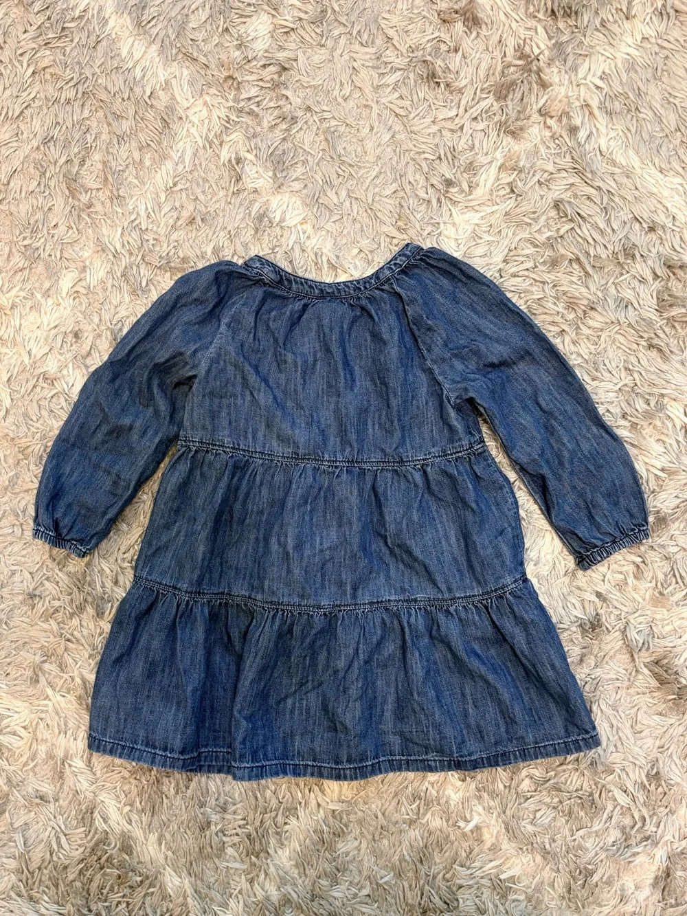 babyGap Organically Grown Cotton Tiered Denim Henley Dress
